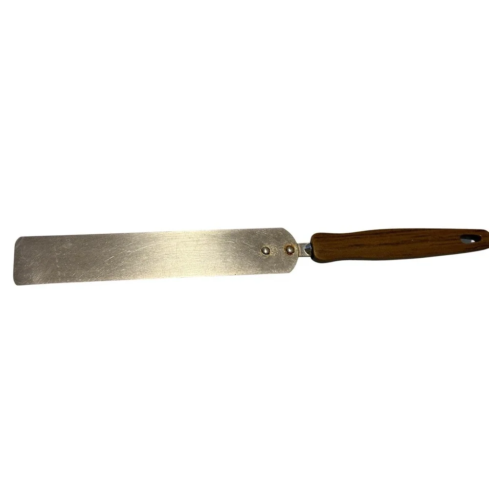 EKCO  Cake Icing Spatula Stainless Steel Wood Grain Handle USA